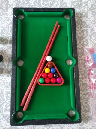 Futbolín de mesa portátil, Billar y 3 en rayas