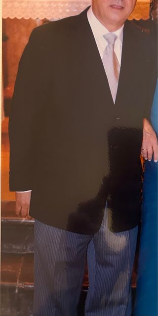 Traje de chaqueta negro y azul