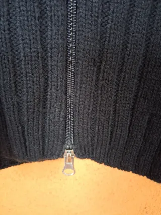 Cardigan nero con cerniera Colerige