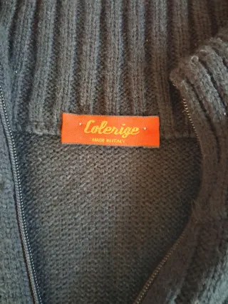 Cardigan nero con cerniera Colerige