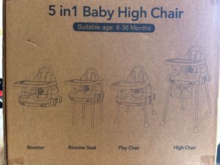 Trona bebé gris y blanca