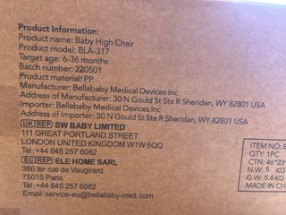 Trona bebé gris y blanca