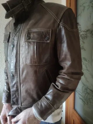 Cazadora Cuero F & Co Marrón talla L