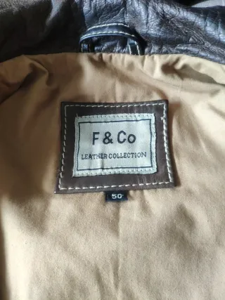 Cazadora Cuero F & Co Marrón talla L