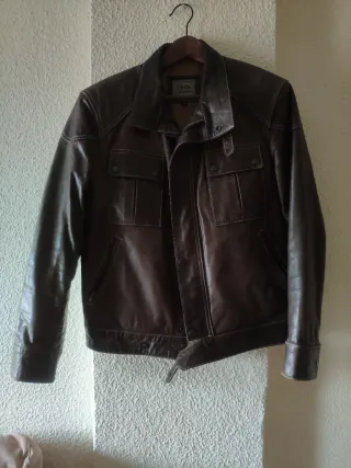 Cazadora Cuero F & Co Marrón talla L