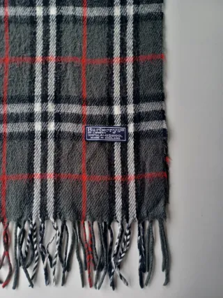 Bufanda Burberry Vintage Gris Old Money Lana