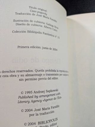 Tiempo de odio (Bibliópolis Fantástica) (Spanis...