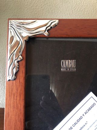 Marco de fotos madera y plata CAMBAU