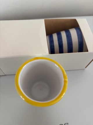 Set 2 tazzine ceramica a righe