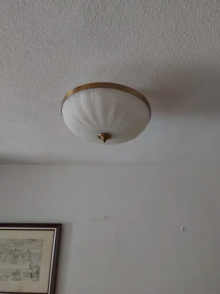 Lámpara de techo cristal y metal