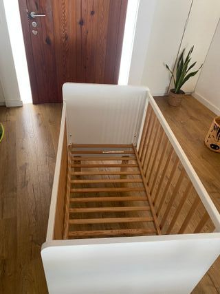 Cuna blanca Trama y colchón 120x60