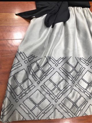 Vestido Zara fiesta negro y plateado T.36