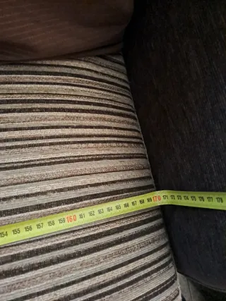 Sofá 3+2 plazas tela beige y marrón