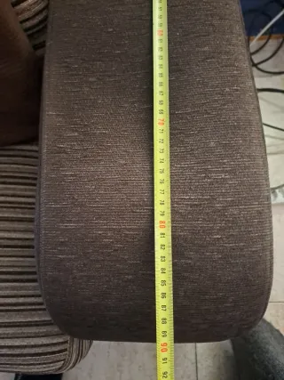 Sofá 3+2 plazas tela beige y marrón