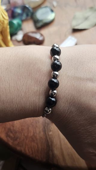 Bracciale Tormalina Nera e Argento
