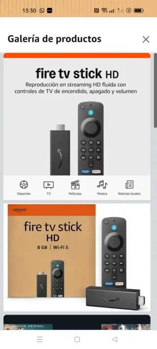 Amazon Fire TV Stick HD Negro no tiene caja