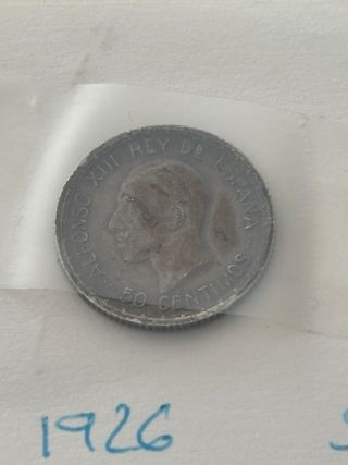 Lote 14 monedas 50 cts plata 1881-1926