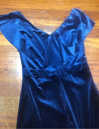 Mono largo mujer terciopelo azul