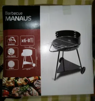 Barbacoa Manaus carbón Acero cromado parrilla 48cm