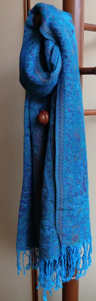 Foulard donna turchese con fantasia