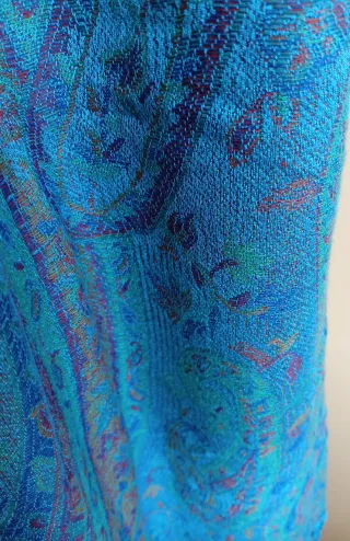 Foulard donna turchese con fantasia