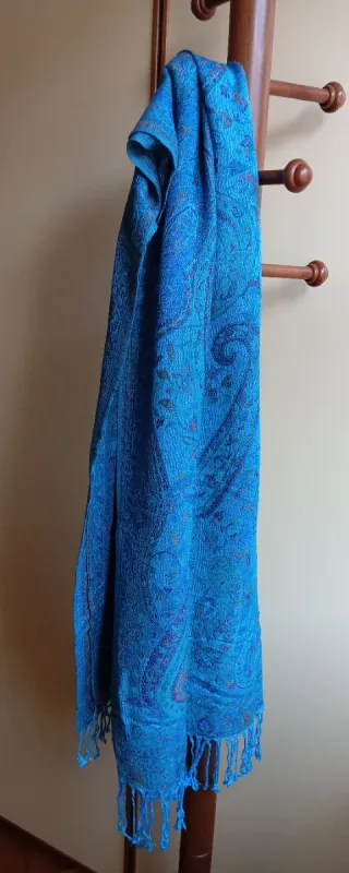 Foulard donna turchese con fantasia