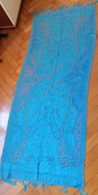 Foulard donna turchese con fantasia