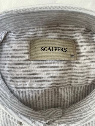 Camisa Scalpers Slim Fit Rayas Grises Talla 39