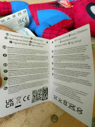 Peluche Spiderman Marvel 30cm con Suono