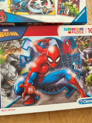 Lote 3 Puzzles: Tortugas, Spiderman, Avengers