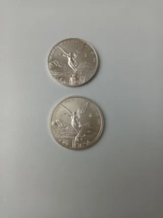 2 Monedas Libertad 1/4 Onza Plata Pura