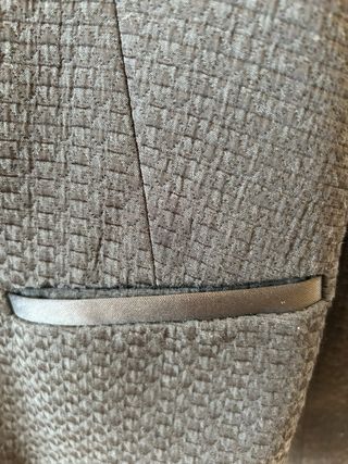 Blazer Mango Gris Texturizado
