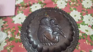 Piatto Antico Rame Martelato Mano