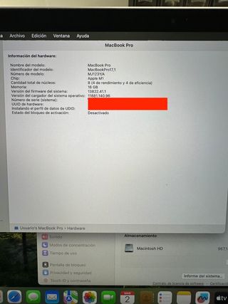 MacBook Pro M1 16GB 1TB TouchBar 13"