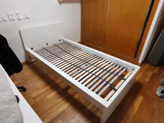 Estructura Cama Malm Blanca y colchón perfecto.