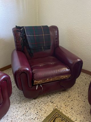 Sofá y 2 butacas + alfombra