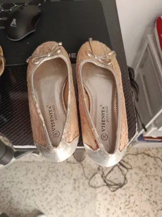 Bailarinas VISENIYA Beige y Plateadas Talla 36
