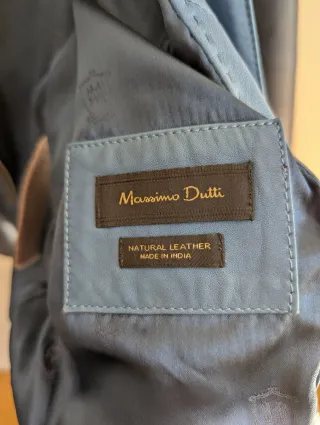 Cazadora Massimo Dutti Piel Azul