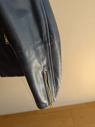 Cazadora Massimo Dutti Piel Azul