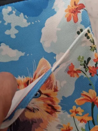 Funda para libro con gatito y flores