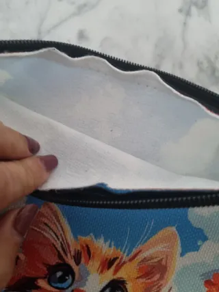 Funda para libro con gatito y flores