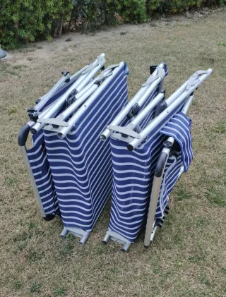 2x Tumbonas plegables de Aluminio