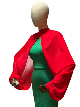 Capa chal gasa choker rojo