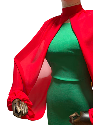 Capa chal gasa choker rojo