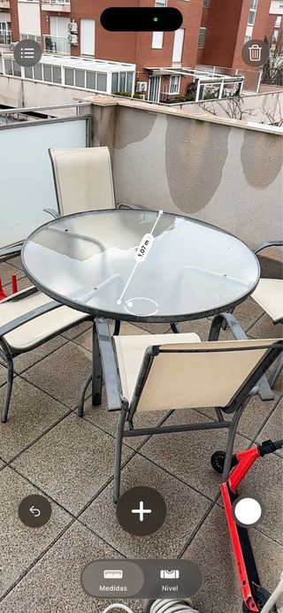 Mesa redonda cristal exterior