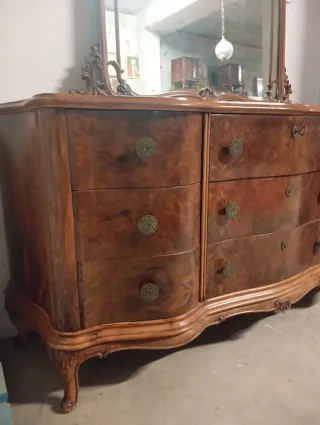 Cassettiera con specchio in legno