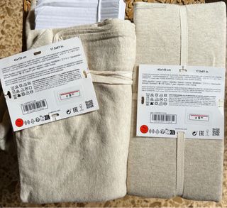 2 Fundas Almohada Zara Home Jersey Algodón Beige