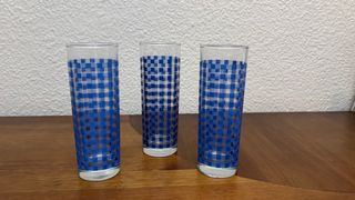 Juego 4 vasos de tubo decorados