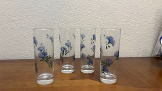 Juego 4 vasos de tubo decorados