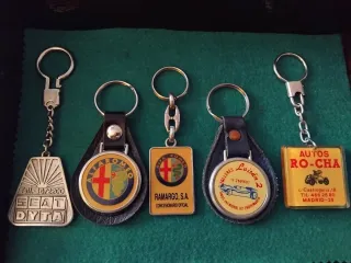 Lote 5 Llaveros Antiguos Coches Colección